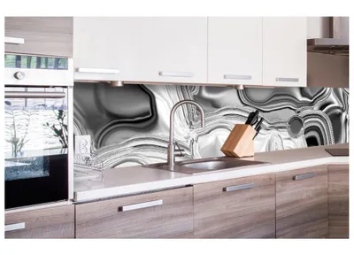 Produktbild von Küchenrückwand Folie selbstklebend FLÜSSIGES SILBER 260 x 60 cm - Klebefolie - Dekofolie - Spritzschutz für Küche -