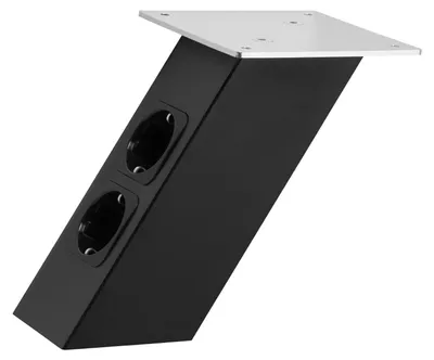 Produktbild von SOTECH Barkonsole schräg 170 mm schwarz mit Steckdosen – Thekenkonsole