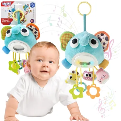 Produktbild von WOOPIE Baby Plüsch-Elefant Maskottchen Interaktives Plüschspielzeug Musikspielzeug mit Anhängern und Beißringen
