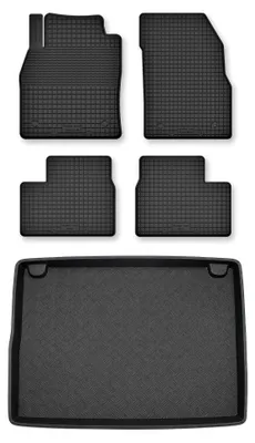Produktbild von Gummimatten + Kofferraumwanne für Opel Meriva B 2010-2014 (oberer Ladeboden) – Schwarz, Semi-Universal, angepasst – Wielganizator Semi-Universal