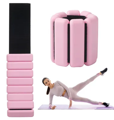Immagine prodotto di Pesi per polsi e caviglie - Regolabili - Set da 2 - 900 g - Elastici - Per pilates e allenamento di forza