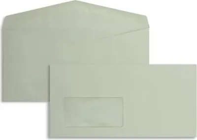 Produktbild von Briefumschläge DINlang 75g/qm gummiert Fenster VE=1000 Stück grau