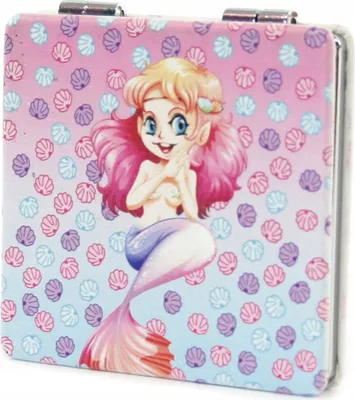Produktbild von Taschenspiegel Meerjungfrau Motiv - Süßer Kosmetikspiegel Mermaid für Mädchen & Damen