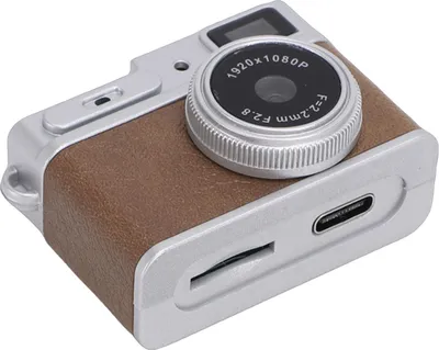 Produktbild von Digitale Schlüsselanhänger-Kamera Retro 1080P FHD 0,96-Zoll-Bildschirm Winziger Taschen-Videorekorder mit 32 GB Speicherkarte, unterstützt OTG, für Reisen und Lernen, braun