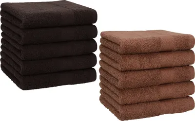 Produktbild von Betz 10 Stück Seiftücher 30x30 cm PREMIUM 100% Baumwolle  Farbe: dunkelbraun und nussbraun
