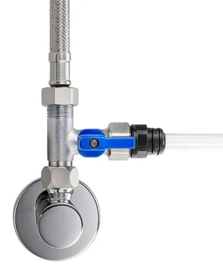 Produktbild von T-Stück Absperrventil 3/8 Schlauchanschluss – Eckventil-Adapter Wasserfilter