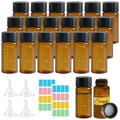 Image de 20 petits flacons de 10 ml, en verre brun