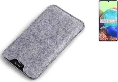 Produktbild von K-S-Trade Filz Handyhülle kompatibel mit Samsung Galaxy A71 5G Schutzhülle Filztasche Filz Tasche Case Sleeve Handy Hülle Filzhülle grau