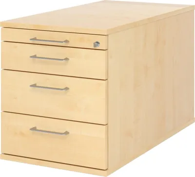 Produktbild von Rollcontainer 80cm 3 Schub Schloss Bügelgriff Ahorn