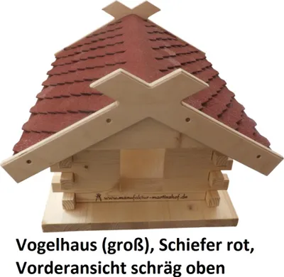 Produktbild von Vogelhaus (groß), Schiefer rot