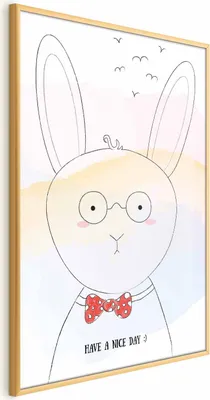 Obrázek produktu pro Plakát Papírový plakát - Pozdravy od králíka 29,7x42 cm Pro děti e-A-0121-ao-a