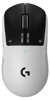 Produktbild von Logitech G PRO X2 SUPERSTRIKE, Rechts, Optisch, RF Wireless + USB Type-C, 44000 DPI, 0,125 ms, Schwarz, Weiß