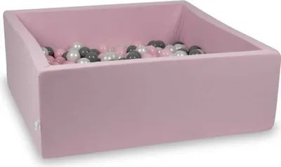 Zdjęcie produktu dla Basen z piłeczkami 110x110x40cm różowy - Z 600 piłeczkami / masa perłowa, szary, baby pink