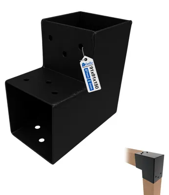 Produktbild von GeZu Impex Pfostenecke 2 Balken L-Form 91 x 91 mm Schwarz Pulverbeschichtet