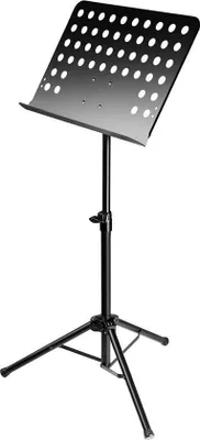 Produktbild von Notenpult Notenständer schwarz - Große Auflage - Höhenverstellbar bis 120 cm - Ausklappbarer Fuß mit 3 Stützen und rutschfesten Füßchen