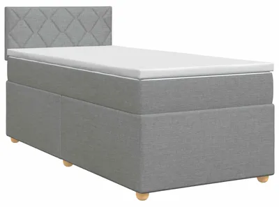 Obrázek produktu pro vidaXL Skříňová postel s matrací světle šedá 90 x 190 cm látka
