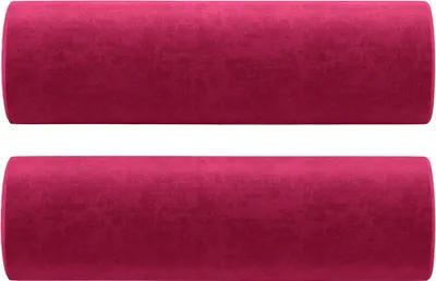 Obrázok produktu pre vidaXL Dekoračné vankúše 2 ks. Vínovočervené Ø15x50 cm zamatové