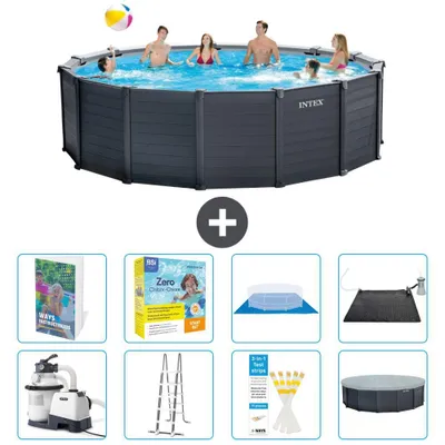 Produktbild von Graphite Panel Pool Rund - 478x124 cm - 9-teilig  S582