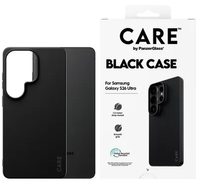 Productafbeelding van PanzerGlass CARE™ TPU hoesje, zwart, voor de Samsung Galaxy S26 Ultra. Merk: Samsung. Product: Galaxy S26 Ultra. Kleur: Zwart
