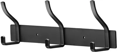 Produktbild von Schwarze Wandhaken aus Edelstahl, 3 Haken, matt