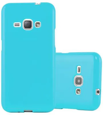 Image de Cadorabo Housse pour Samsung Galaxy J1 2015 Housse en TPU bleu Etui Case Cover