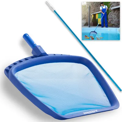 Produktbild von HECHT Pool Kescher mit Teleskopstange | 1,9 m - 3,9 m Länge | 32 x 30 cm Netz | Aluminium