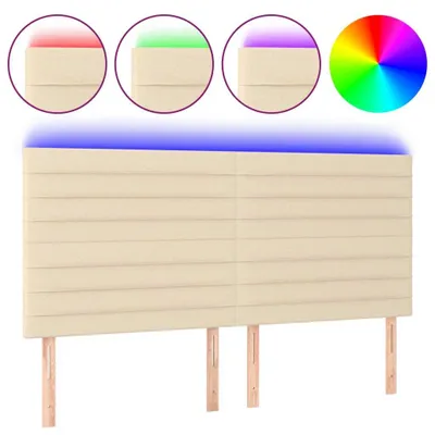 Produktbild von LED Kopfteil Creme 200x5x118/128 cm Stoff