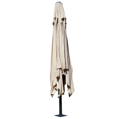 Produktbild von Gastronomie-Luxus-Sonnenschirm HWC-D20, XXL-Schirm Marktschirm, 5x5m (Ø7,2m) Polyester/Alu 90kg creme