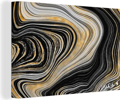 Obrázek produktu pro OneMillionCanvasses® - Obrazy na plátně - 150x100 cm, Mramor - Zlatá - Šedá, nástěnný tisk Nástěnná dekorace - Fotografie na plátně - Obraz na dřevěném rámu