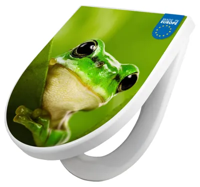 Produktbild von WC Sitz mit Absenkautomatik D Form Motiv Frosch [TDW3 10102]