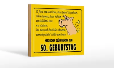 Produktbild von Holzschild Spruch 18x12 cm Glückwunsch zum 50.Geburtstag
