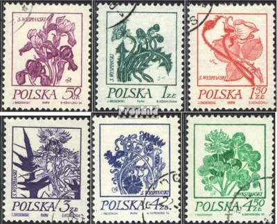 Produktbild von Briefmarken Polen 1974 Mi 2296-2301 (kompl.Ausg.) postfrisch Blütengemälde von S. Wyspianski