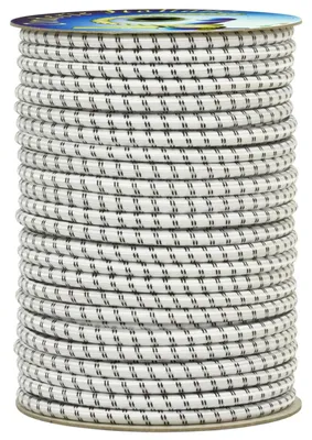 Elastisches Seil 8 mm x 50 m, weiß, Gummikern, UV-stabilisiert