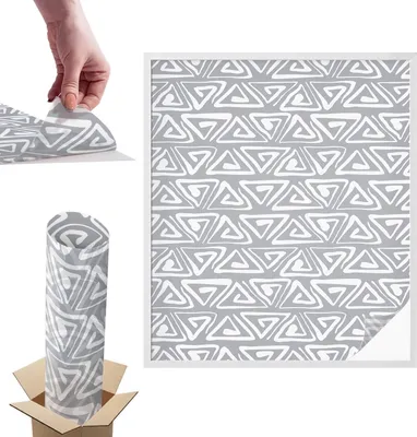 Obrázok produktu pre Vitrážová fólia na okno - 116x100 cm - Vitrážová fólia na okno, dekoratívna a nepriehľadná - Samolepiaca dekoratívna fólia na sklo s vitrážovým vzorom - UV ochrana, jednoduchá inštalácia, dekorácia okna - Geometrický minimalizmus