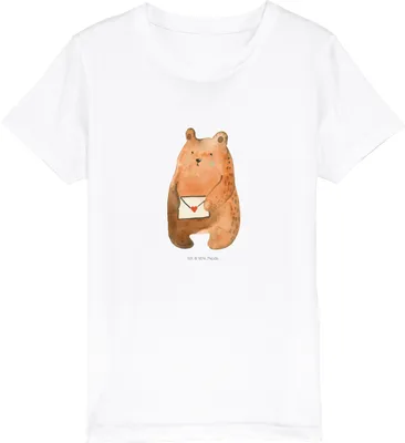 Produktbild von Mr. & Mrs. Panda Kleinkinder T-Shirt Bär Liebesbrief 12-14 Jahre (152/164) - Weiß - Geschenk, Shirts für Kinder, Teddy, Kindershirt, Teenager, Öko, Partner, Liebeskummer