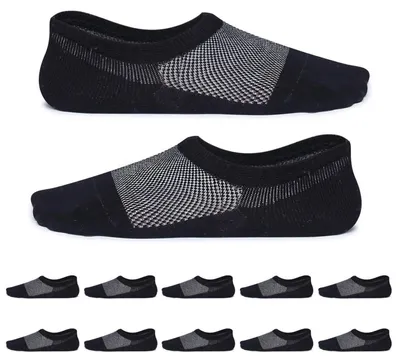 Produktbild von 10 Paar Sneaker Socken Damen Herren Unsichtbare Füßlinge Kurz Uni Sportsocken Schwarz 35-38
