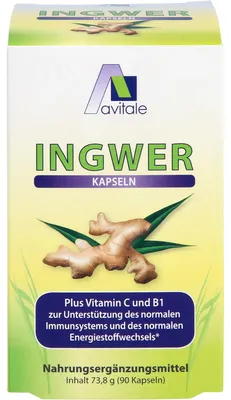 Zdjęcie produktu dla Imbir 500 mg w kapsułkach + Witamina B1 + C 90 kapsułek