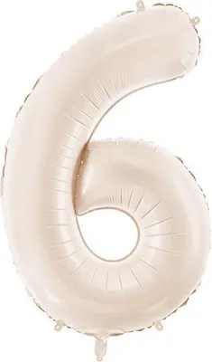 Immagine prodotto di Palloncino in foil numero "6", 86 cm, beige chiaro