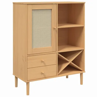 Zdjęcie produktu dla vidaXL Deska podwyższająca SENJA rattan brązowy 90x40x112 cm drewno sosnowe