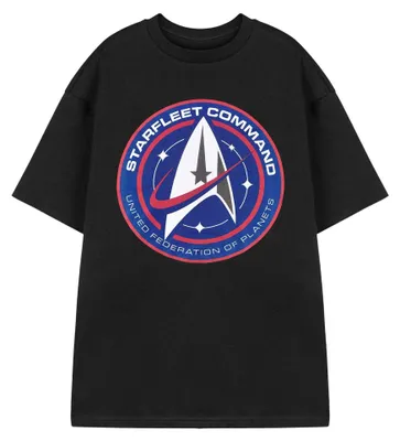Produktbild von Star Trek - "Starfleet Command" T-Shirt für Herren, kurzärmlig NS9887 (S) (Schwarz)