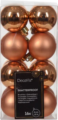 Produktbild von Weihnachtskugeln Kunststoff 4cm 16 Stück - Kupferrot
