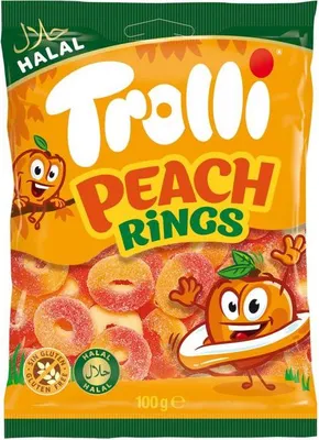 Produktbild von Trolli Peach Rings Halal 100g