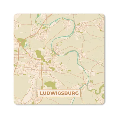Produktbild von MuchoWow® Mauspad Mousepad Stadtplan - Ludwigsburg - Stadtplan - Vintage 30x30 cm - Mousepads - Maus Mat - Pad - Mausunterlage - Gaming