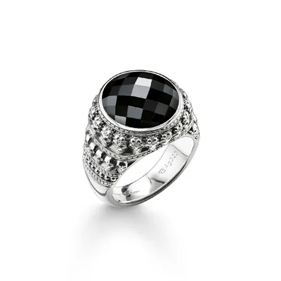 Produktbild von Thomas Sabo TR2005-024-11 Ring Herren Totenkopf Onyx Sterling-Silber Gr. 60