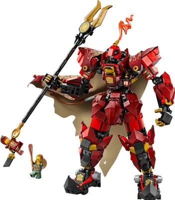 Produktbild von LEGO NINJAGO Der Feuerritter-Mech - Monstrosity Set mit beweglicher Figur, 2 Minifiguren und einem Seeungeheuer auf einem Ständer - Geburtstagsgeschenk für Jungen & Teenager ab 14 Jahren - 71846