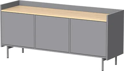 Image de Meuble TV Vicco Velina Gris 140x63cm avec 3 portes, Model 56364