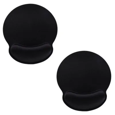 Produktbild von Mauspad mit Gelkissen - Ergonomisches Mousepad mit Handgelenkauflage - Rutschfest und Wasserdicht - MemoryRundes Mauspad