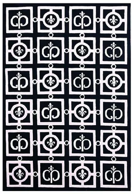 Produktbild von Casa Padrino Luxus Barock Teppich Schwarz / Weiß / Lila 200 x 300 cm - Barock Interior
