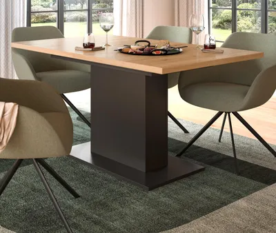 Produktbild von Esstisch "Home-X" in Artisan Eiche und grau Tisch ausziehbar 150 - 190 cm