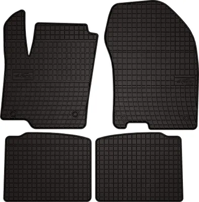 Produktbild von Gummifußmatten passend für Suzuki SX-4 S-Cross (Crossover, Bj. 2013-2016) –  schwarz, passgenau, mit Befestigungen set 4 Stk. - Gummi-Automatten